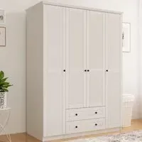 VOLET XL 4 Door 2 Drawer Wardrobe - White