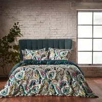 Aretha King Size Duvet Set - Teal, Cotton Sateen