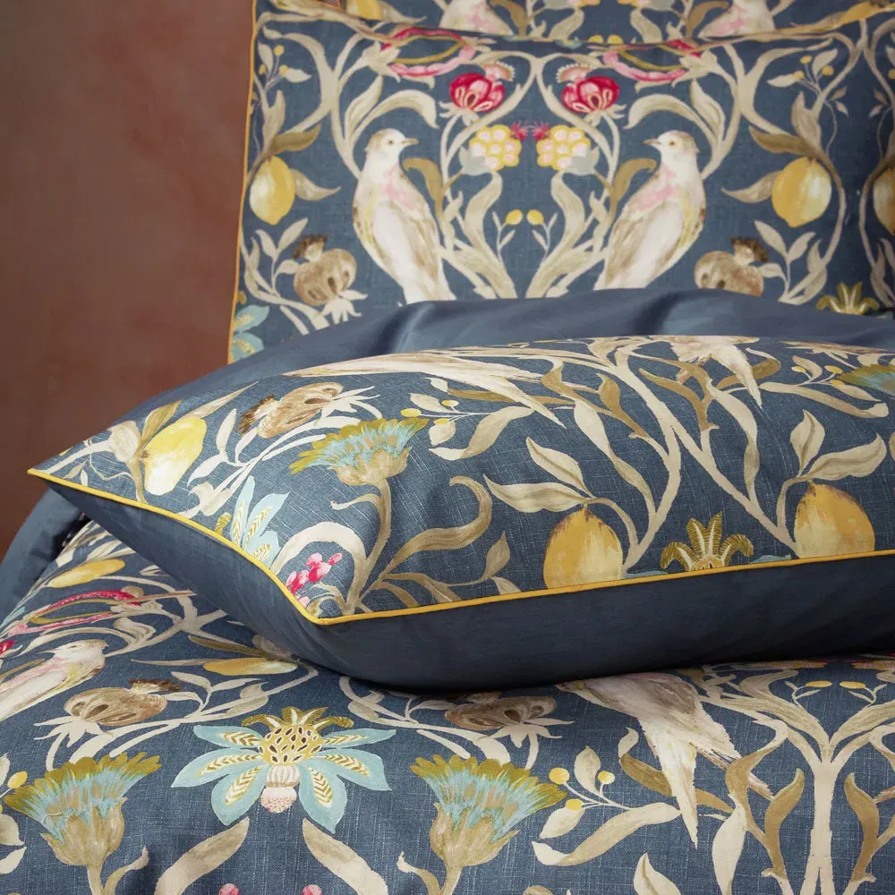 Liberty Songbird Super King Duvet Cover Set - Navy, Cotton