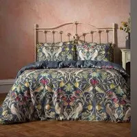 Liberty Songbird Super King Duvet Cover Set - Navy, Cotton