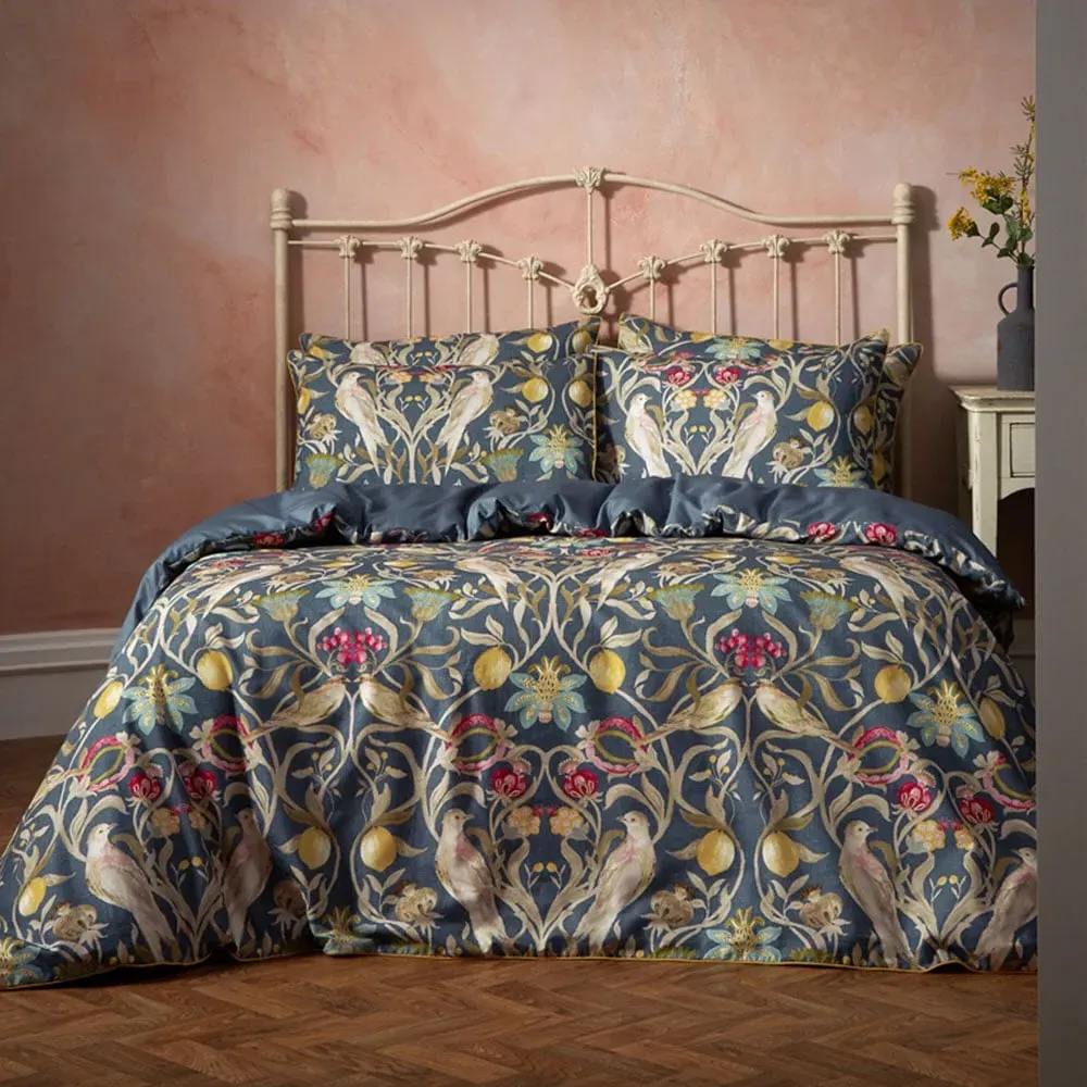 Liberty Songbird Super King Duvet Cover Set - Navy, Cotton