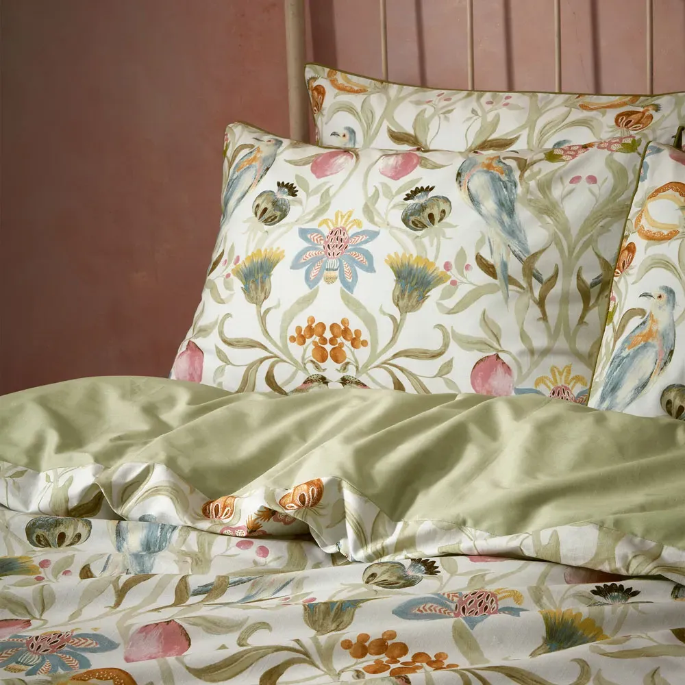 Liberty Songbird Super King Duvet Cover Set - Stone, Cotton