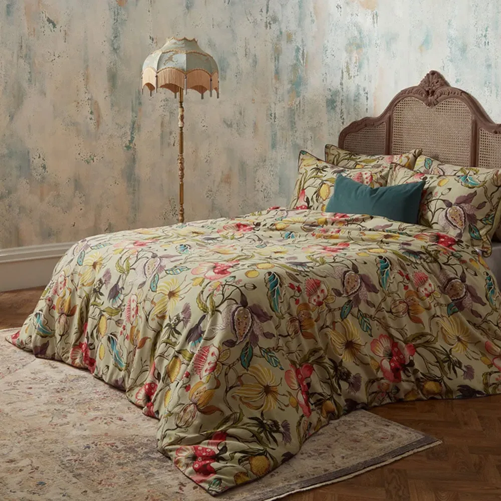 Morton Floral Super King Duvet Cover Set - Brown, Cotton