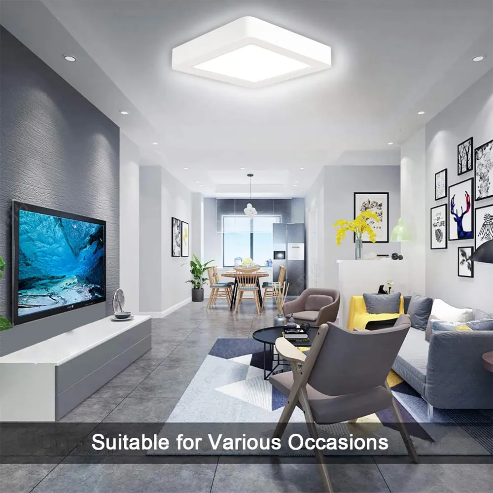 18W LED Square Integrated Ceiling Light - White