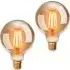 2 Pack E27 4W G95 Ball LED Light Bulb - Warm Amber