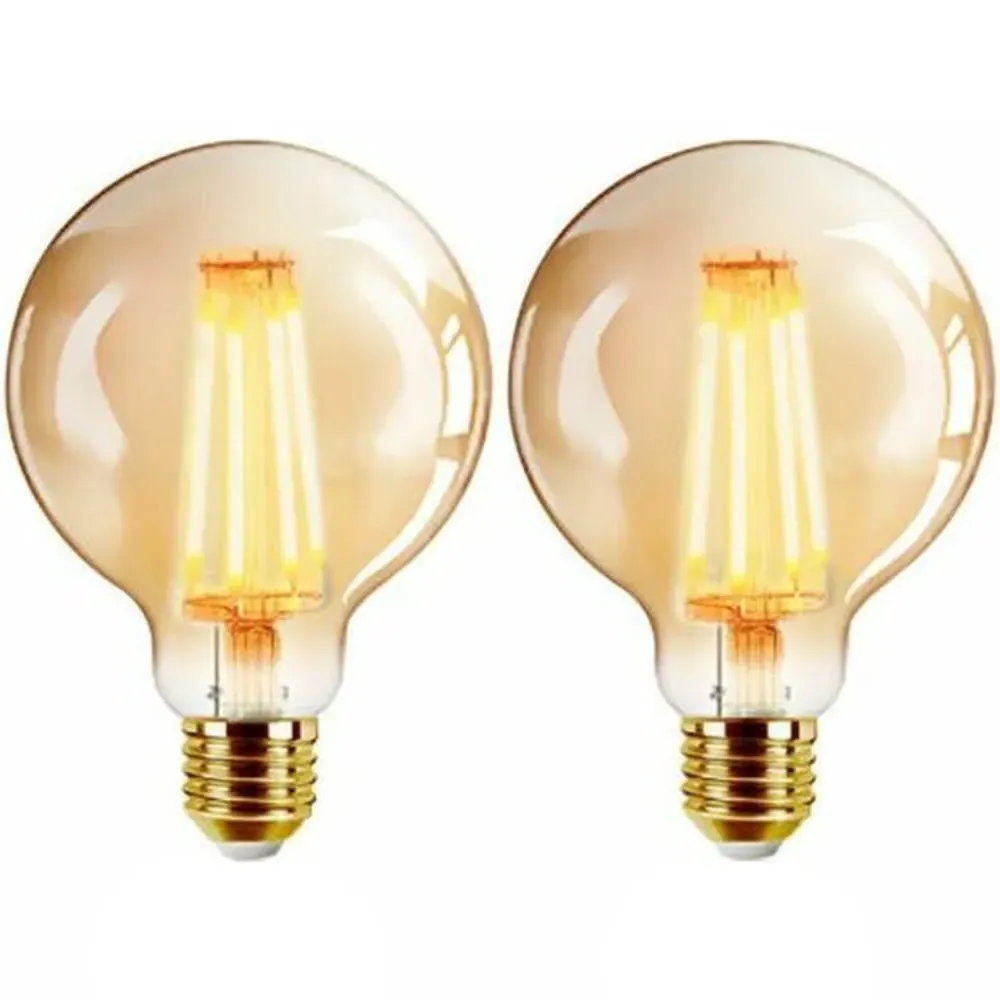 2 Pack E27 6W G125 Ball LED Light Bulb - Yellow image