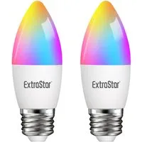 2 Pack E27 6W WiFi LED Smart Light Bulb - Multicolour