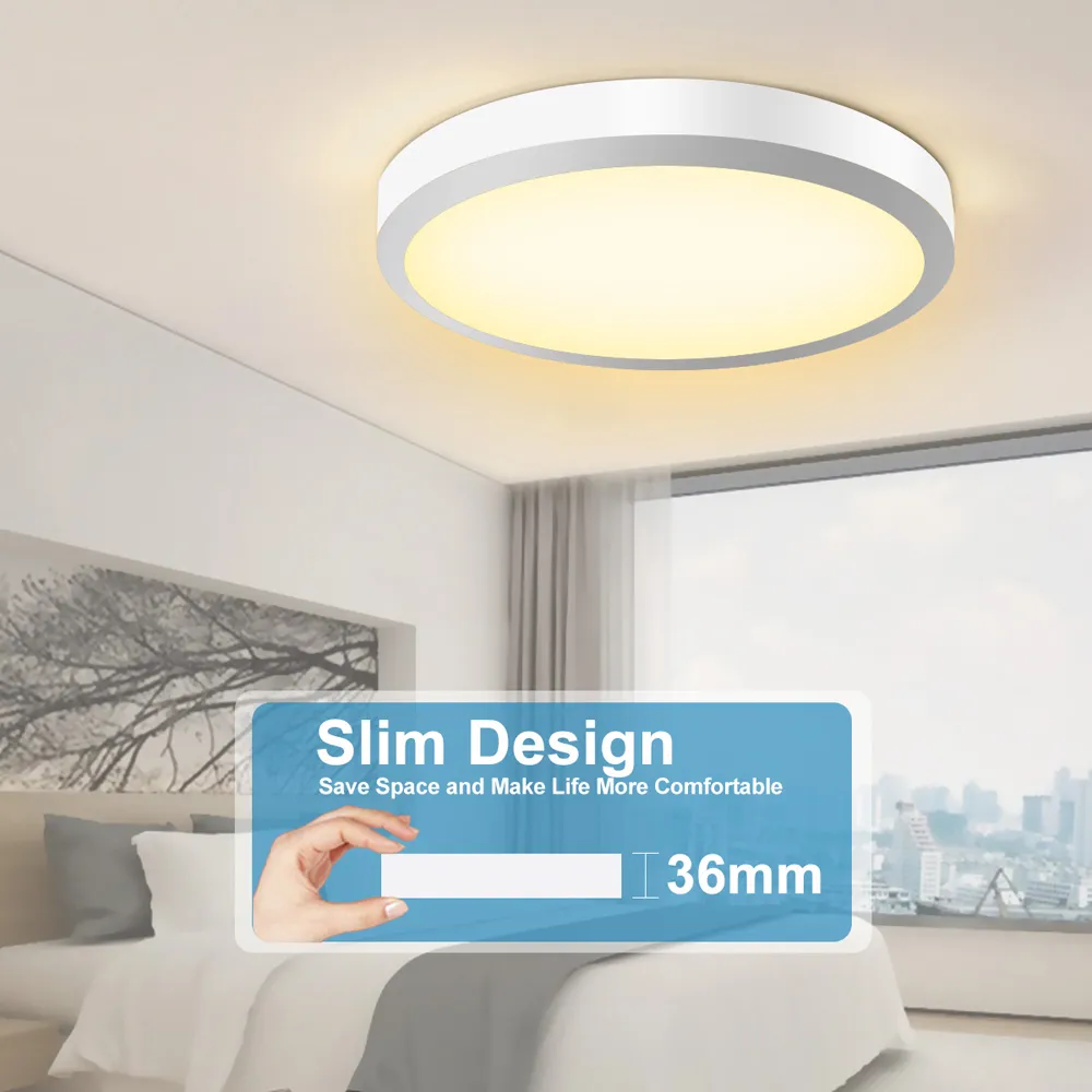 24W Flush Mount LED Ceiling Light - Warm White