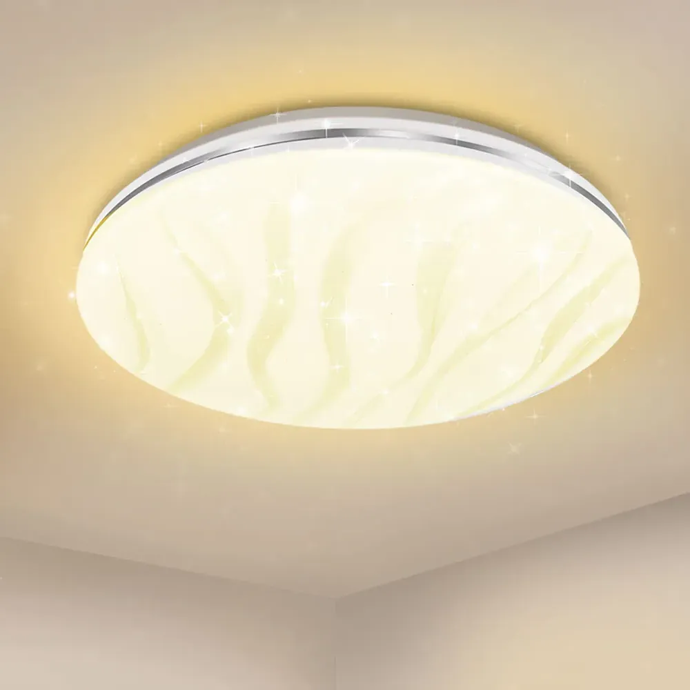 24W Wave Flush Mount LED Ceiling Light - White