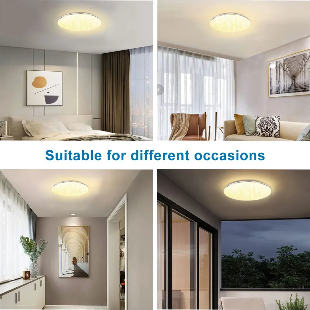 24W Wave Flush Mount LED Ceiling Light - White