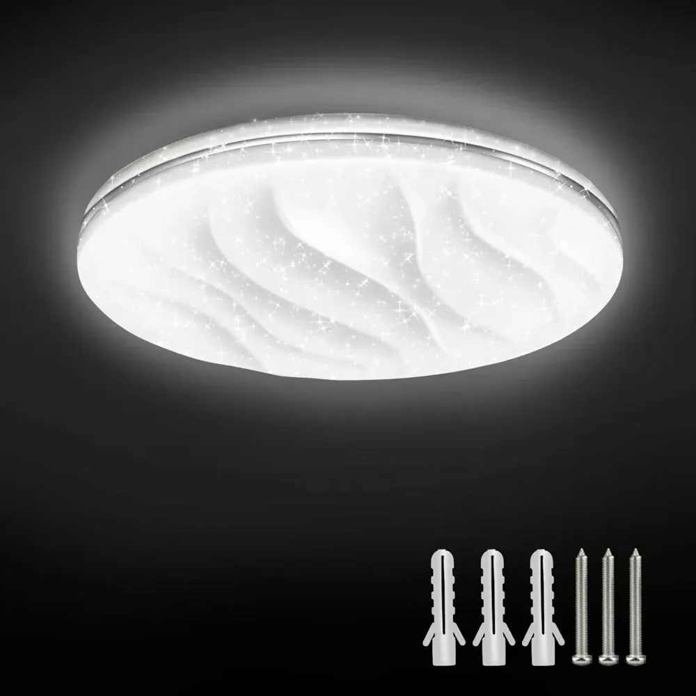 24W Wave Flush Mount LED Ceiling Light - White