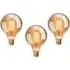 3 Pack E27 6W G80 Filament LED Light Bulb - Warm Amber