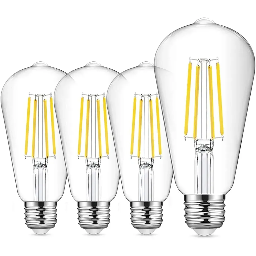 4 Pack 8W Vintage Filament Light Bulb - White image