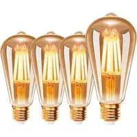 4 Pack 8W Vintage Filament Light Bulb - Yellow