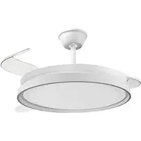 42 Inch Retractable Blades LED Ceiling Fan Light - White