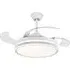 42 Inch Retractable Blades LED Ceiling Fan Light - White