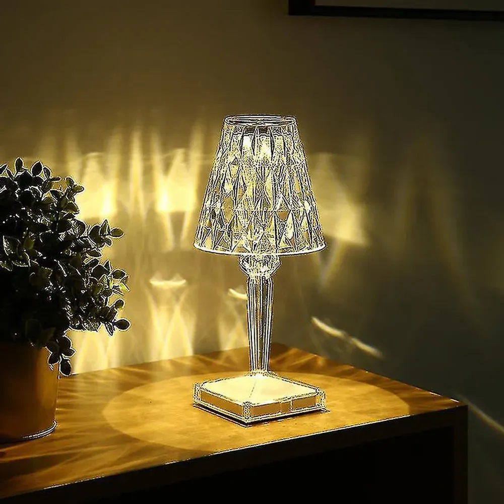 Acrylic Crystal Touch Control Dimmable Cordless LED Table Lamp