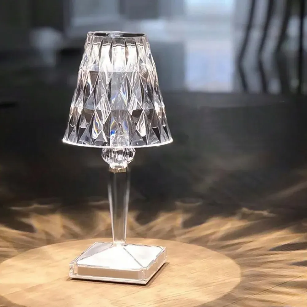 Acrylic Crystal Touch Control Dimmable Cordless LED Table Lamp