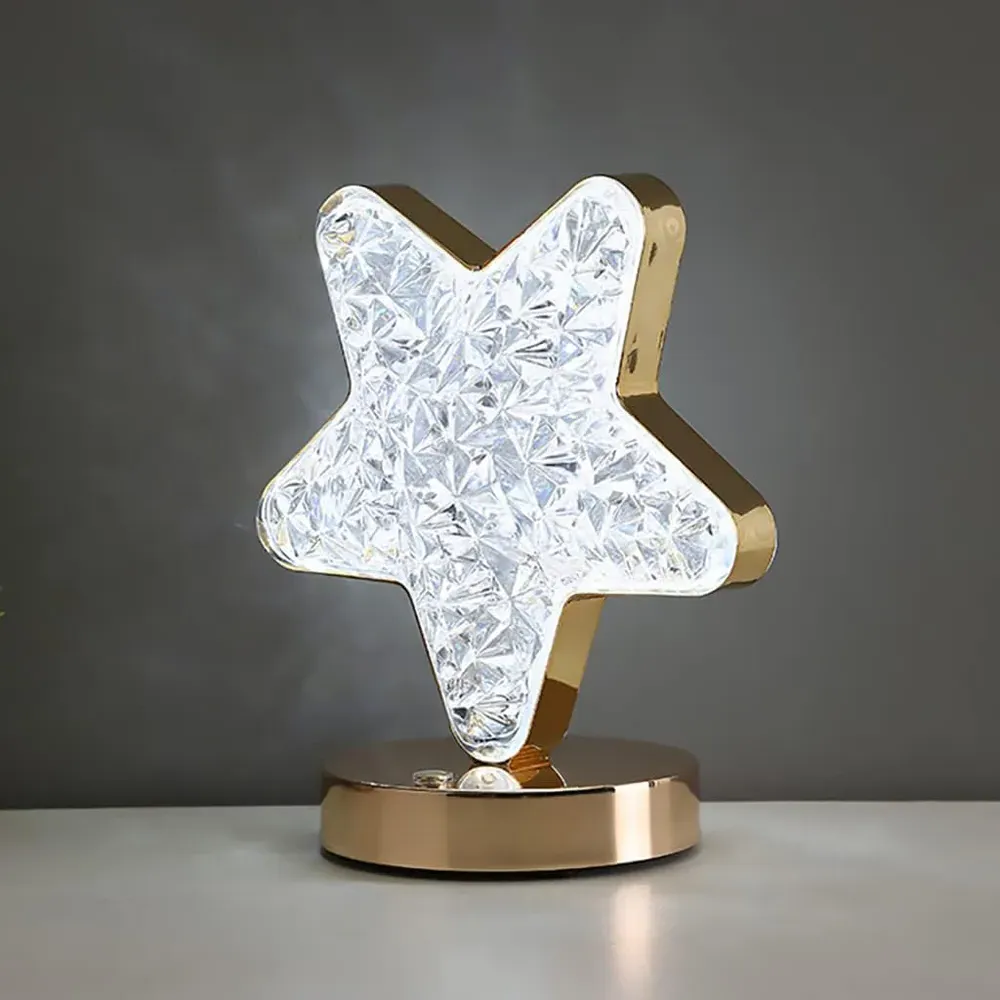 Acrylic Crystal Touch Control Dimmable Cordless Star LED Table Lamp