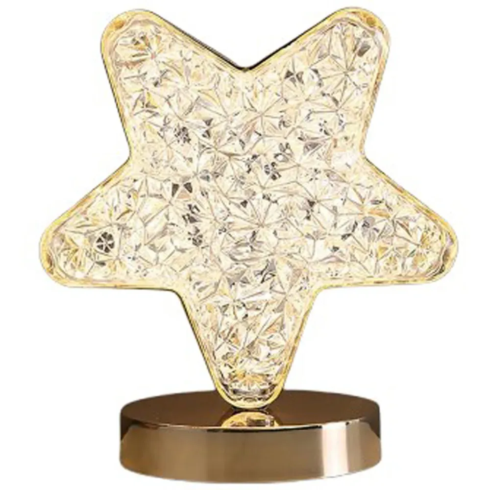 Acrylic Crystal Touch Control Dimmable Cordless Star LED Table Lamp