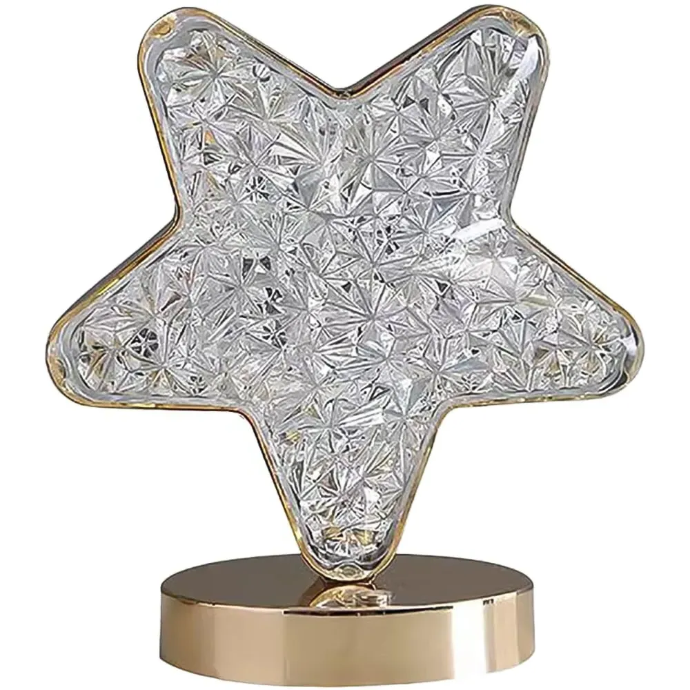 Acrylic Crystal Touch Control Dimmable Cordless Star LED Table Lamp
