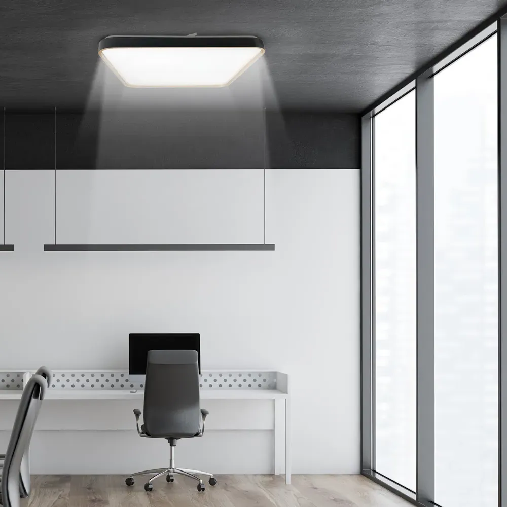 Black Edge Tri Tone Square Ceiling Downlight - White