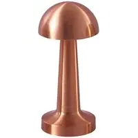 Cordless Mushroom LED Desk Lamp - Rose Gold
