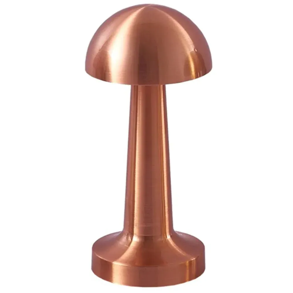 Cordless Mushroom LED Desk Lamp - Rose Gold