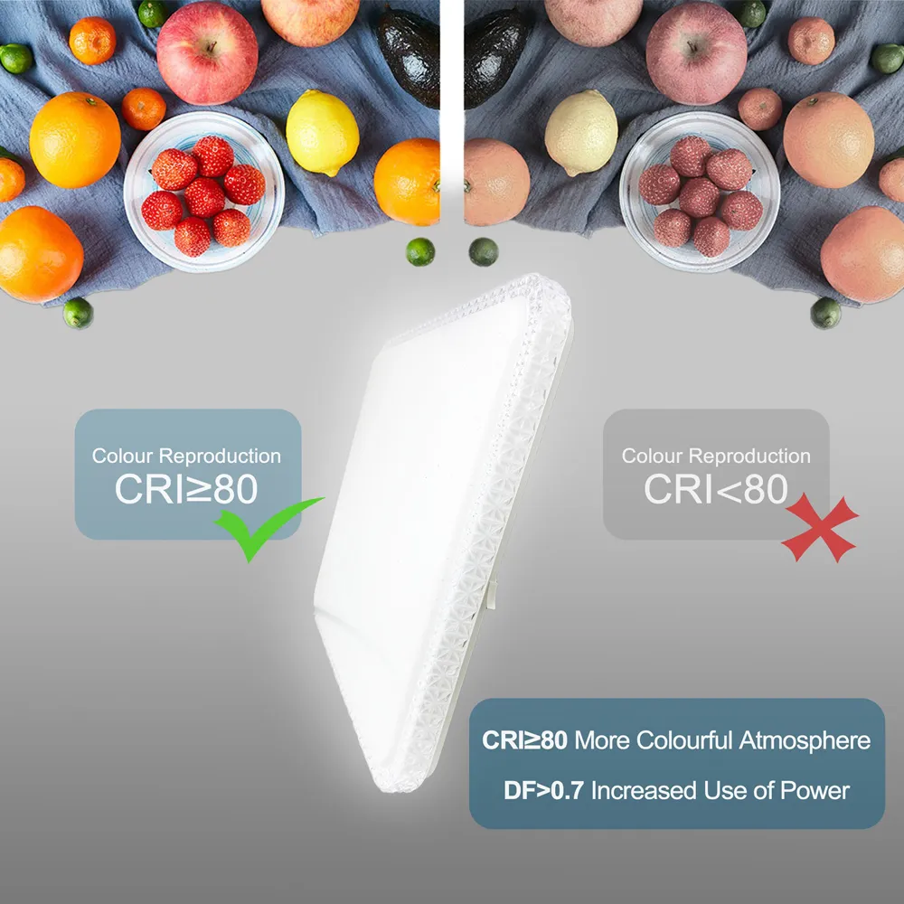 Crystal Edge Tri Tone Square Ceiling Downlight - White