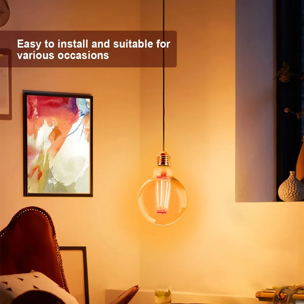 E27 6W G125 Ball LED Light Bulb - Yellow