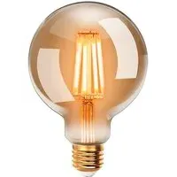 E27 6W G80 Filament LED Light Bulb - Warm Amber