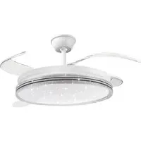 Glitter Edge 42 Inch Retractable Blades LED Ceiling Fan - White