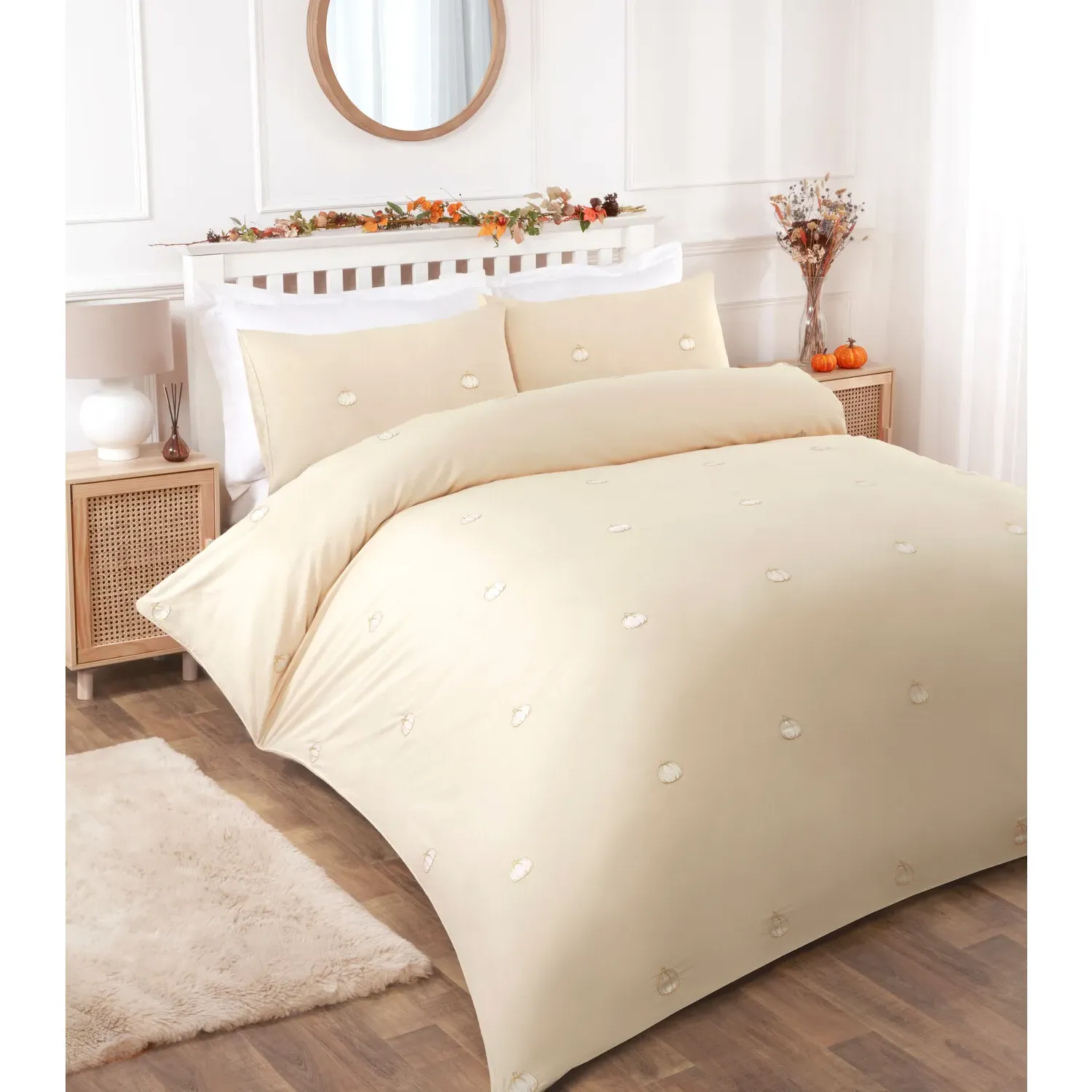 Pumpkins Super King Duvet Cover Set - Natural