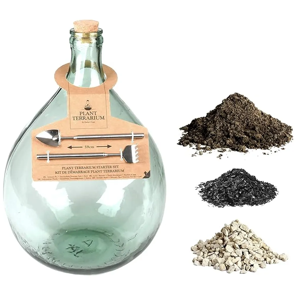 15L Glass Terrarium Bottle Set - Green