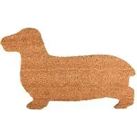 Dachshund Shape Coir Doormat - Brown