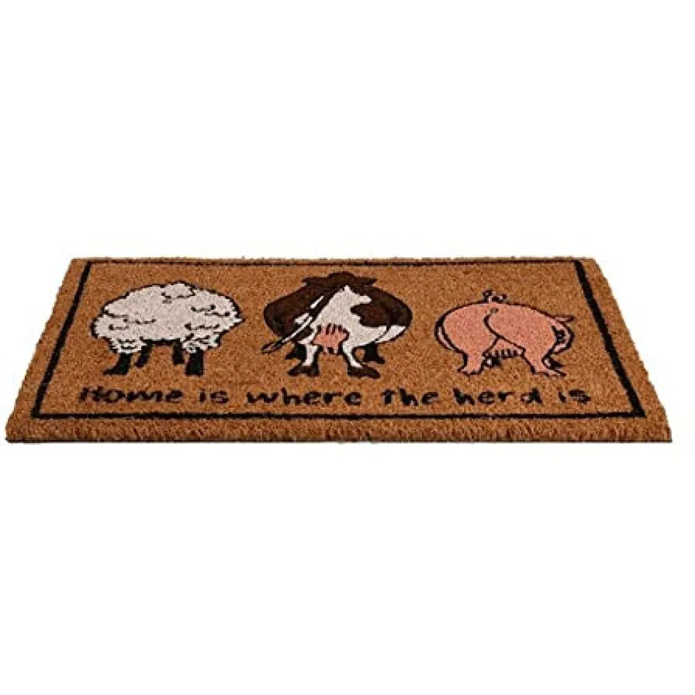 Home Is Where The Herd Is Coir Doormat 60x40cm