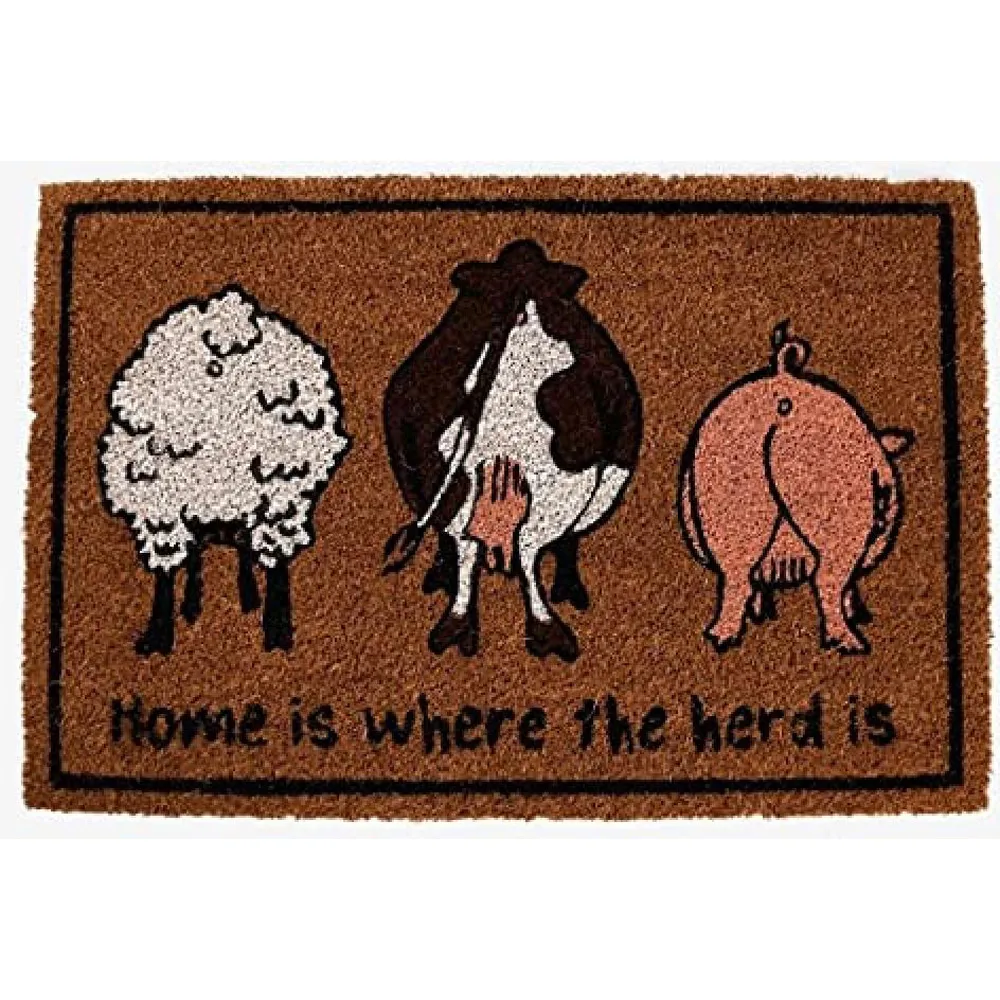 Home Is Where The Herd Is Coir Doormat 60x40cm image