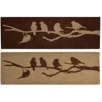 Large Birds On Wire Coir Doormat - Beige