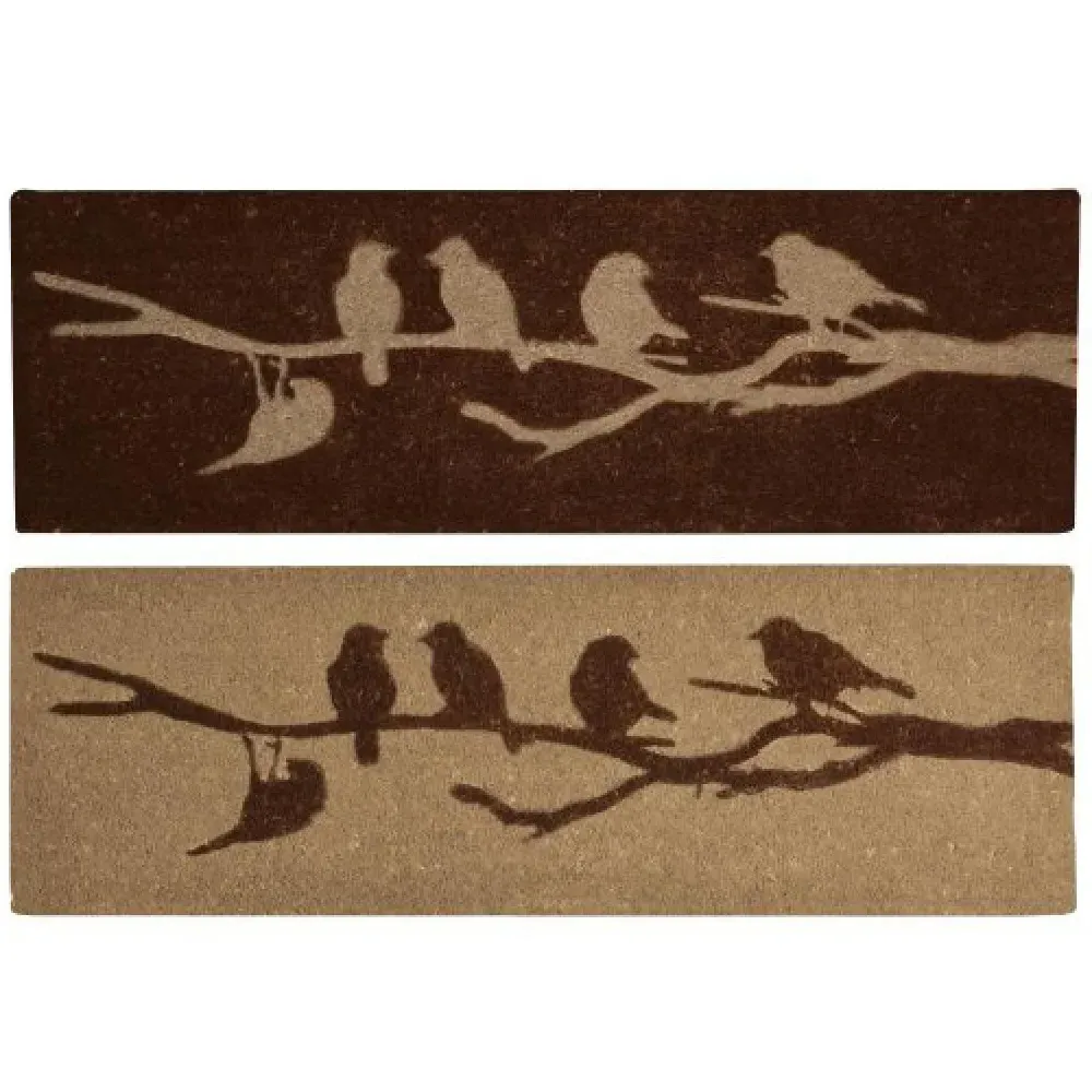 Large Birds On Wire Coir Doormat - Beige image