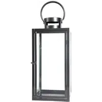 Large Candle Lantern - Anthracite, Iron and Glass