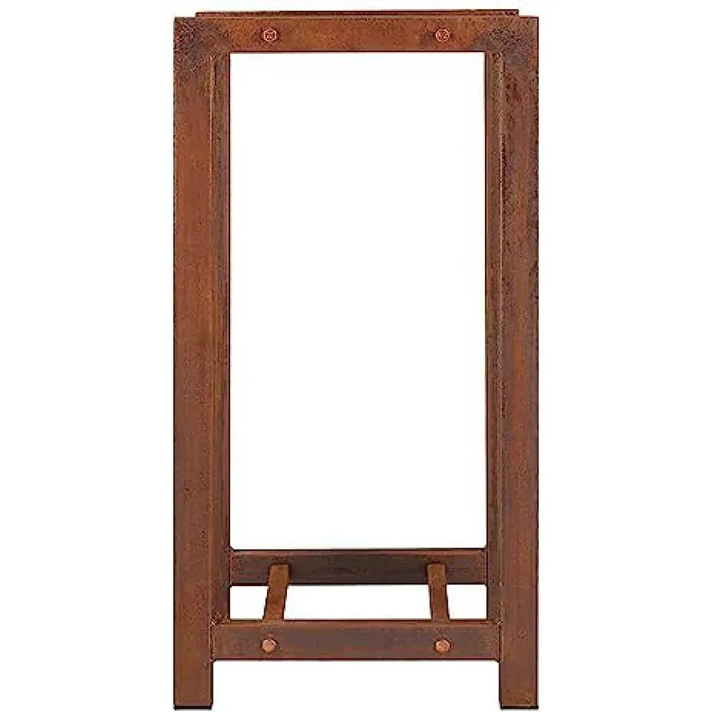 Medium Wood Storage Unit - Rust Finish, Iron