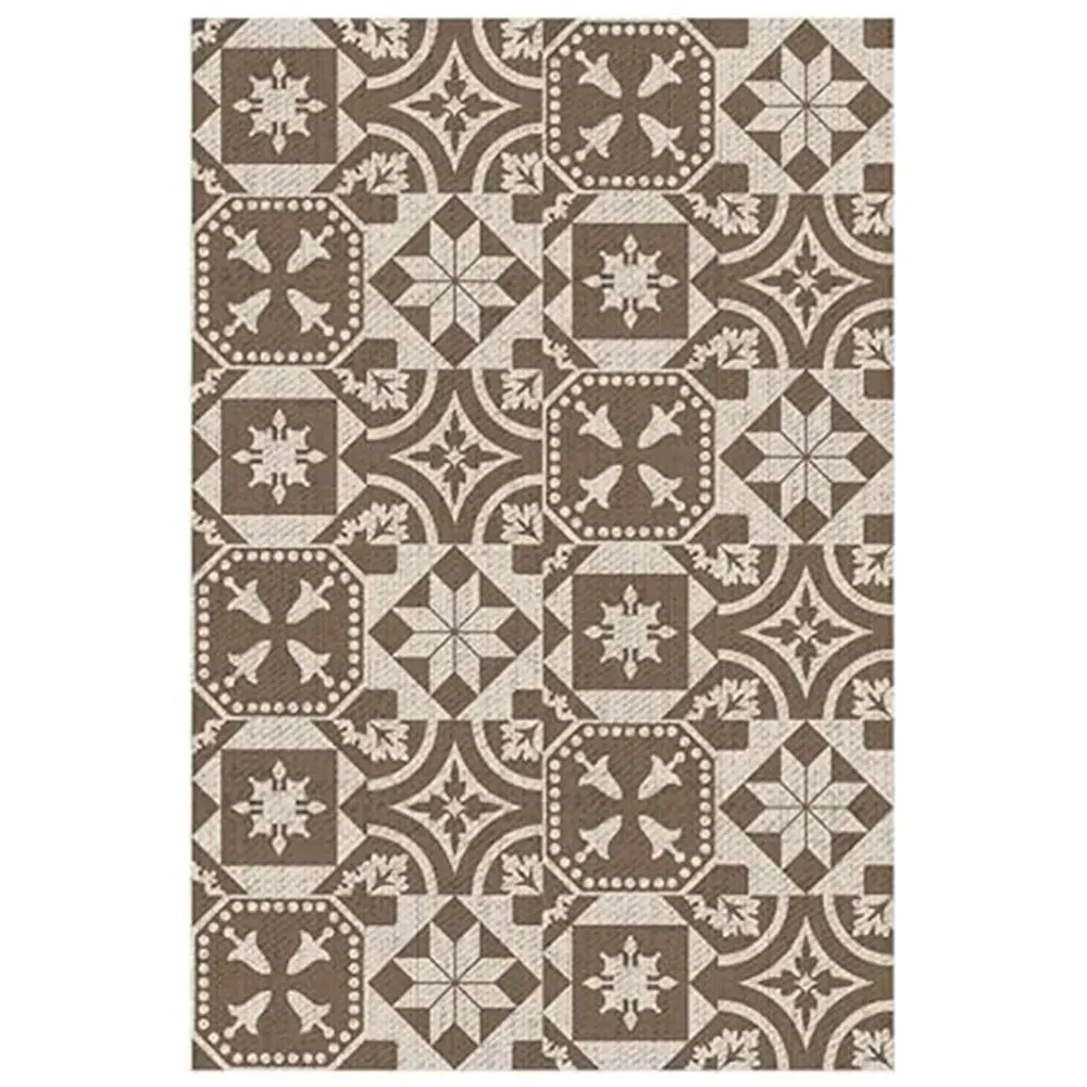 Portuguese Tiles Pattern Outdoor Carpet - Multicolor, PP