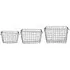 Set of 3 Large Rectangular Wire Baskets - Grey