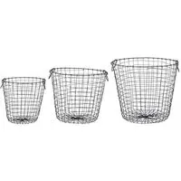 Set of 3 Round Wire Storage Baskets