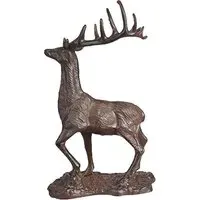 Stag Figurine Decoration - Brown, Cast Iron