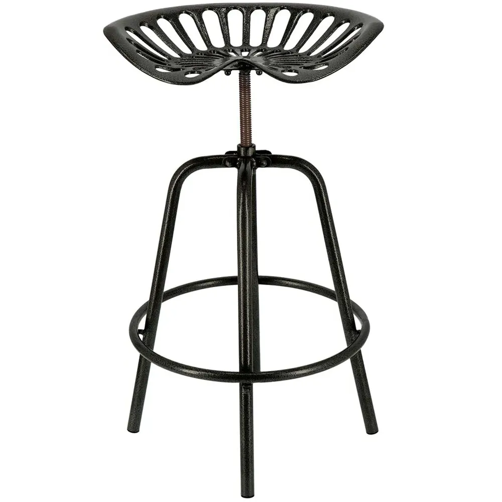 Tractor Height Adjustable Bar Stool - Black, Cast Iron