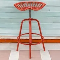 Tractor Height Adjustable Bar Stool - Red, Cast Iron