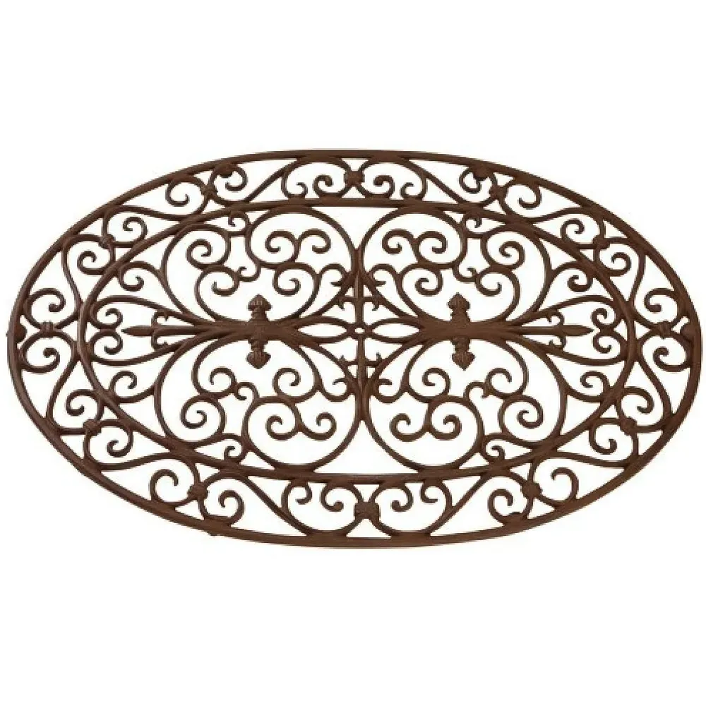Victorian Cast Iron Oval Doormat - Brown image