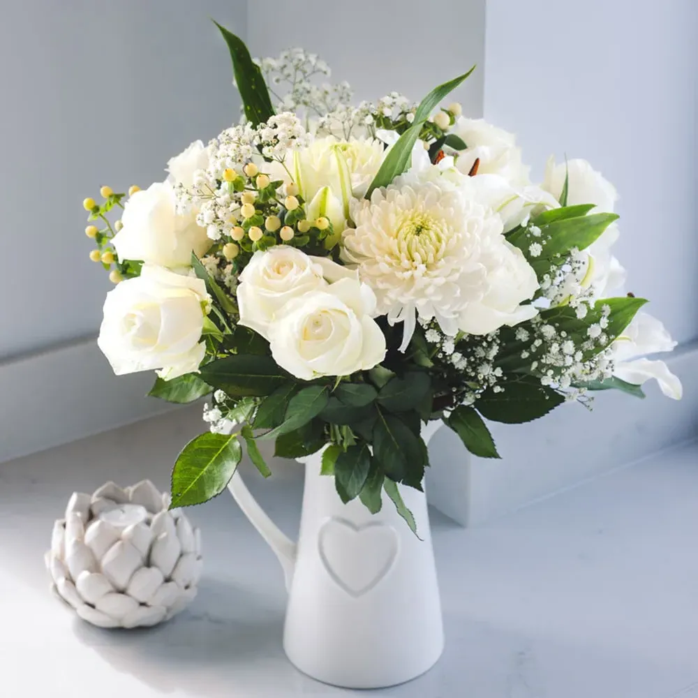 Whisper White Flower Bouquet - White image