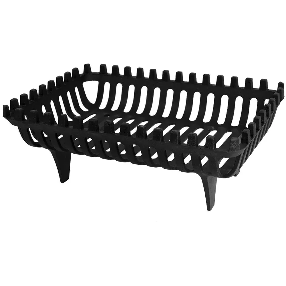 Large Cast Iron Log Basket - Black